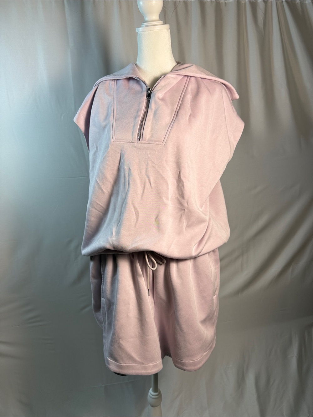Katydid Light Pink Hooded Lounge Romper